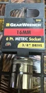 Gearwrench 80384 3/8" Drive Point Metric Socket 16MM. Fixed Price $7.99.