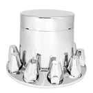 Flat Top Chrome Rear Axle Cover Set W/locking Tabs & Standard Hub Cap 40211. Fixed Price $49.99.