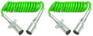 2X 7-WAY Abs 15" Green Coil Trailer Electric Cable Power Cord 12" Lead EL27715. Fixed Price $99.99.