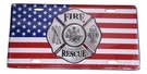 Rescue American Flag Firefighter 6"X12" Aluminum License Plate Tag Made Usa. Fixed Price $12.88.