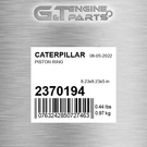 237-0194 Piston Ring Fits Caterpillar (new Aftermarket). Fixed Price $41.18.